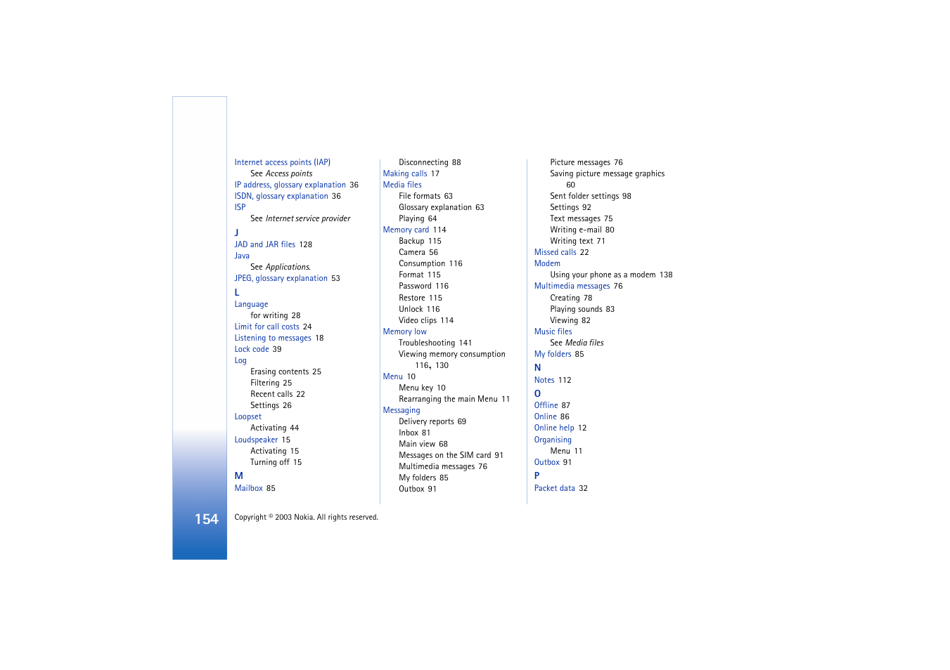 Nokia 3660 User Manual | Page 154 / 157