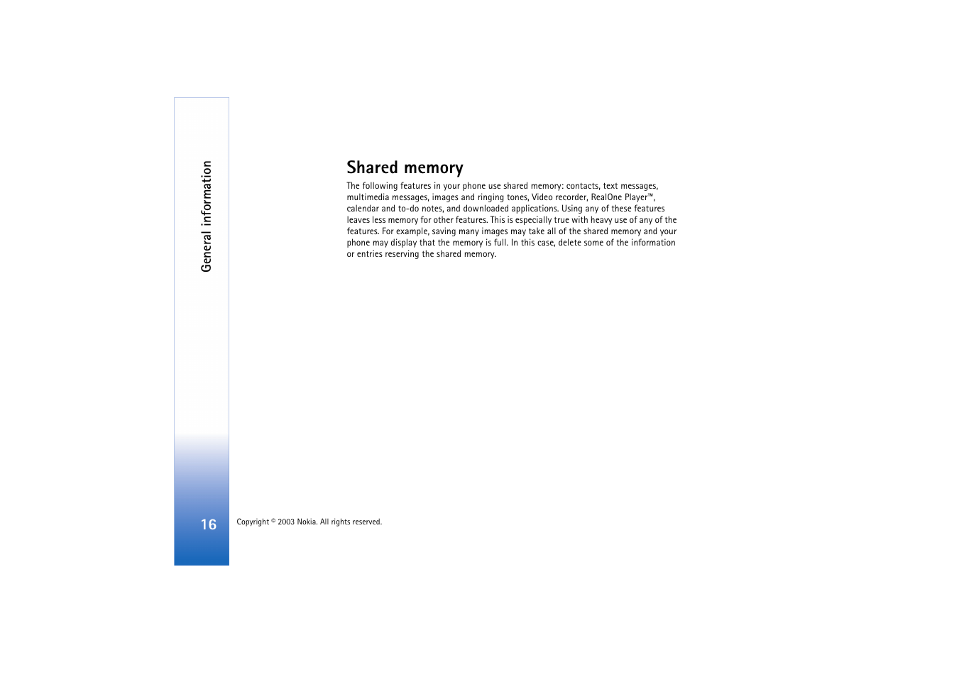 Shared memory | Nokia 3660 User Manual | Page 16 / 157