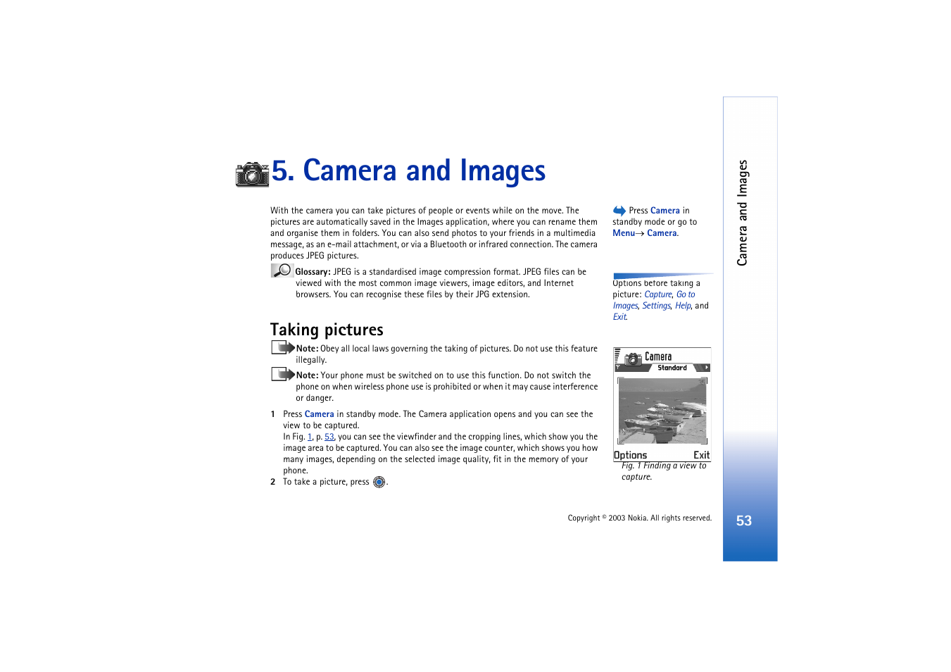 Camera and images, Taking pictures, Rd. see | Camera and, Images, For more | Nokia 3660 User Manual | Page 53 / 157