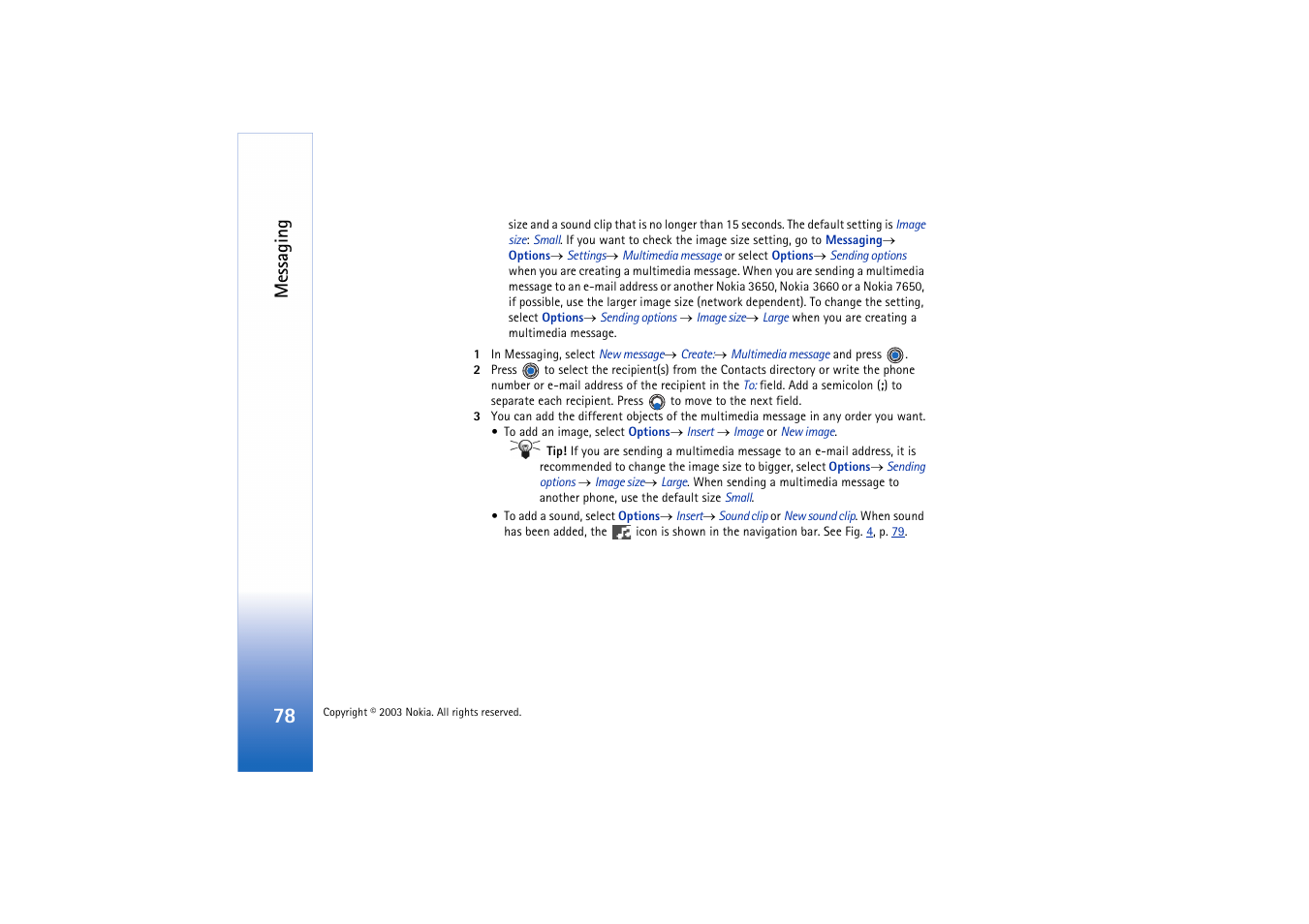 Messaging | Nokia 3660 User Manual | Page 78 / 157