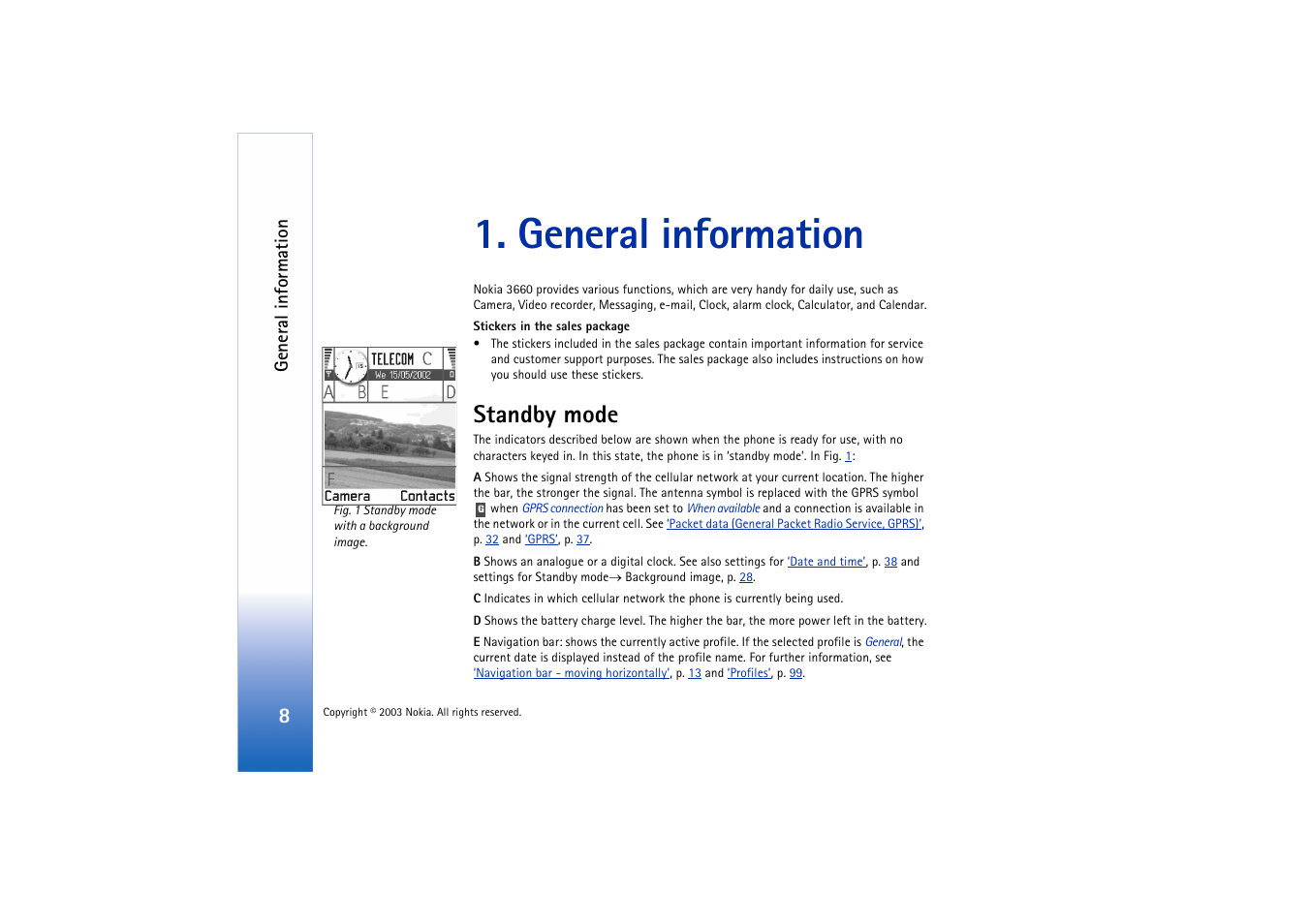 General information, Standby mode | Nokia 3660 User Manual | Page 8 / 157