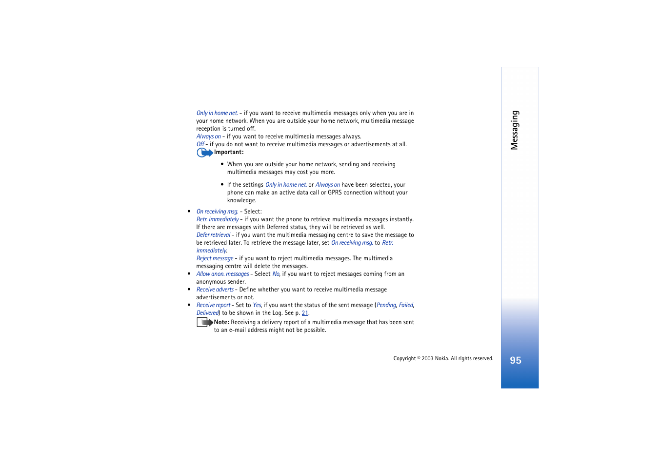 Messaging | Nokia 3660 User Manual | Page 95 / 157