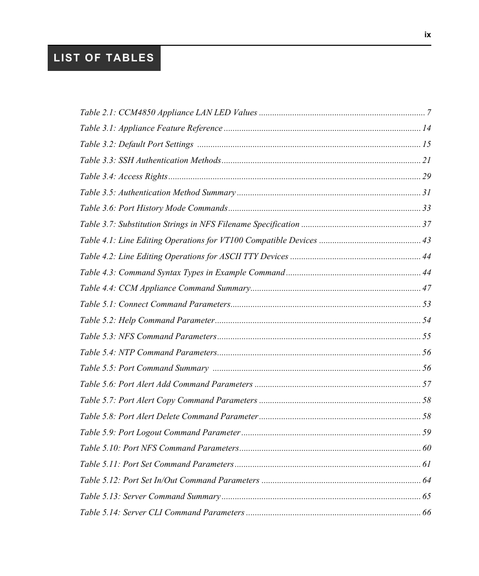 List of tables | Avocent CCM User Manual | Page 11 / 136