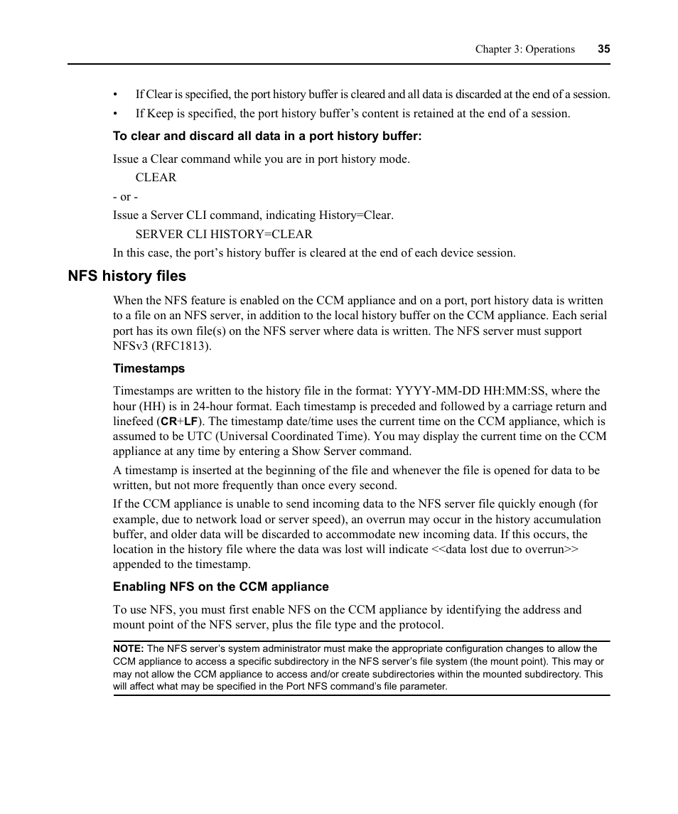Nfs history files | Avocent CCM User Manual | Page 49 / 136