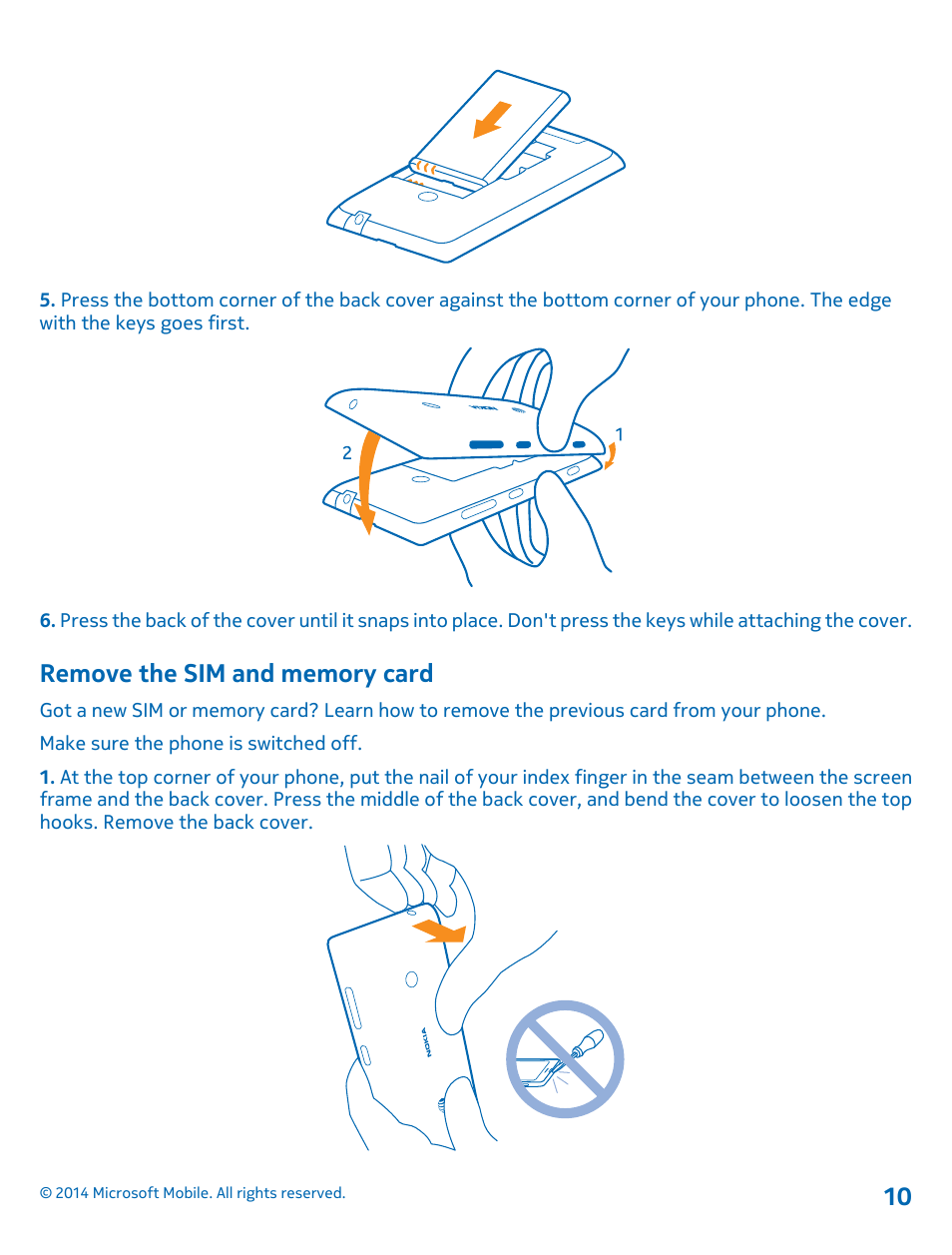 Remove the sim and memory card | Nokia Lumia 520 User Manual | Page 10 / 109