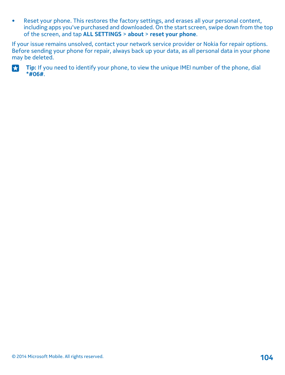 Nokia Lumia 520 User Manual | Page 104 / 109