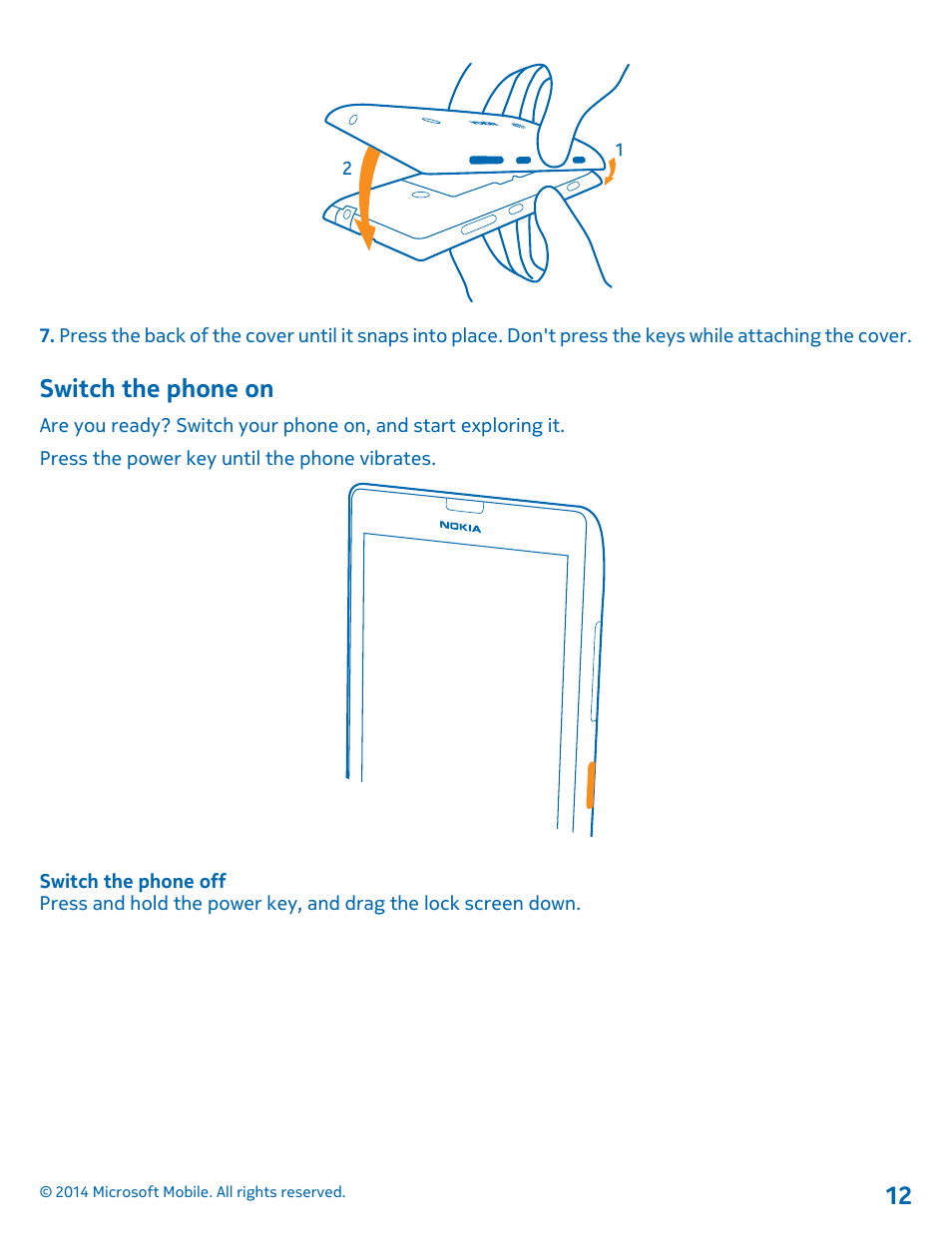 Switch the phone on | Nokia Lumia 520 User Manual | Page 12 / 109