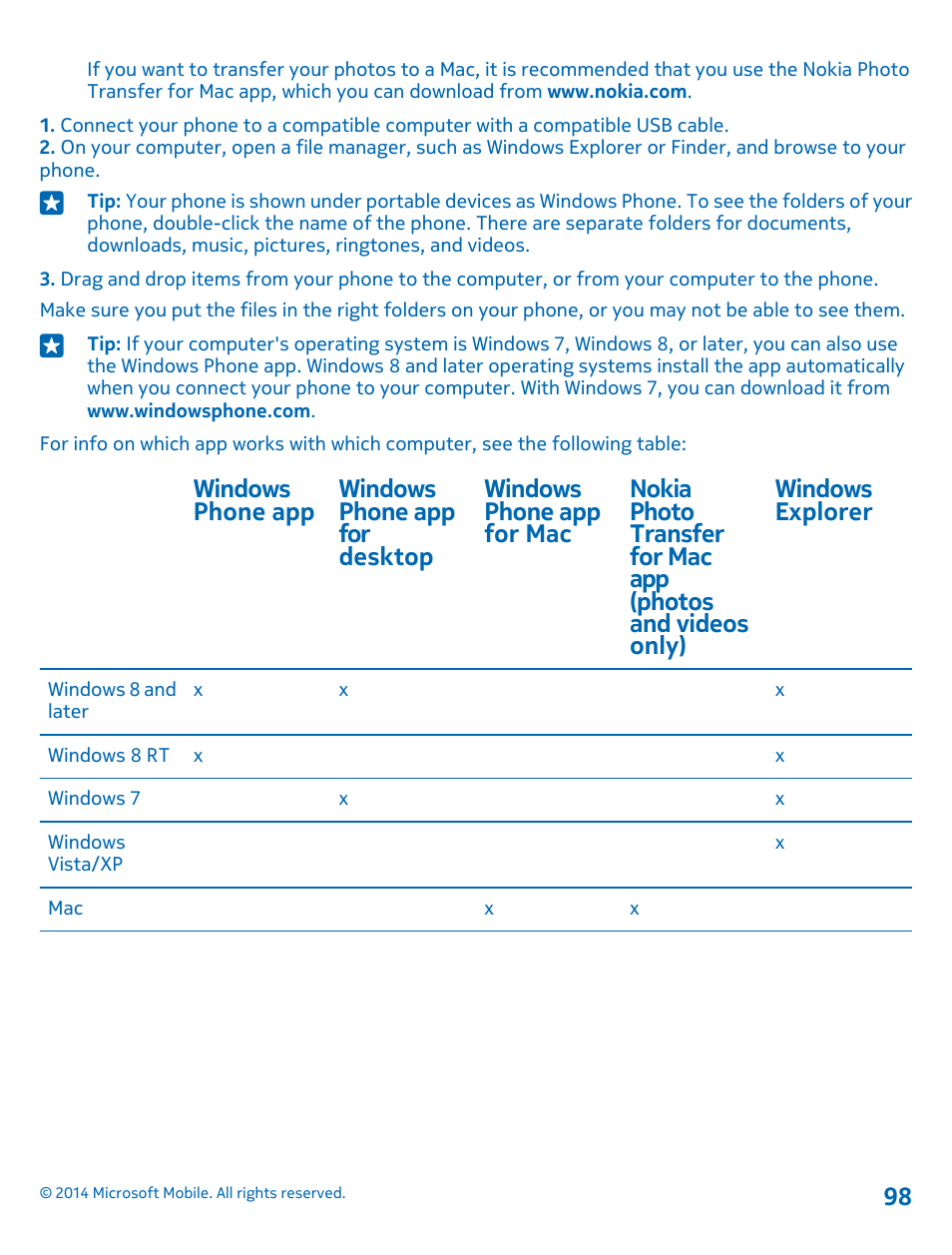 Nokia Lumia 520 User Manual | Page 98 / 109