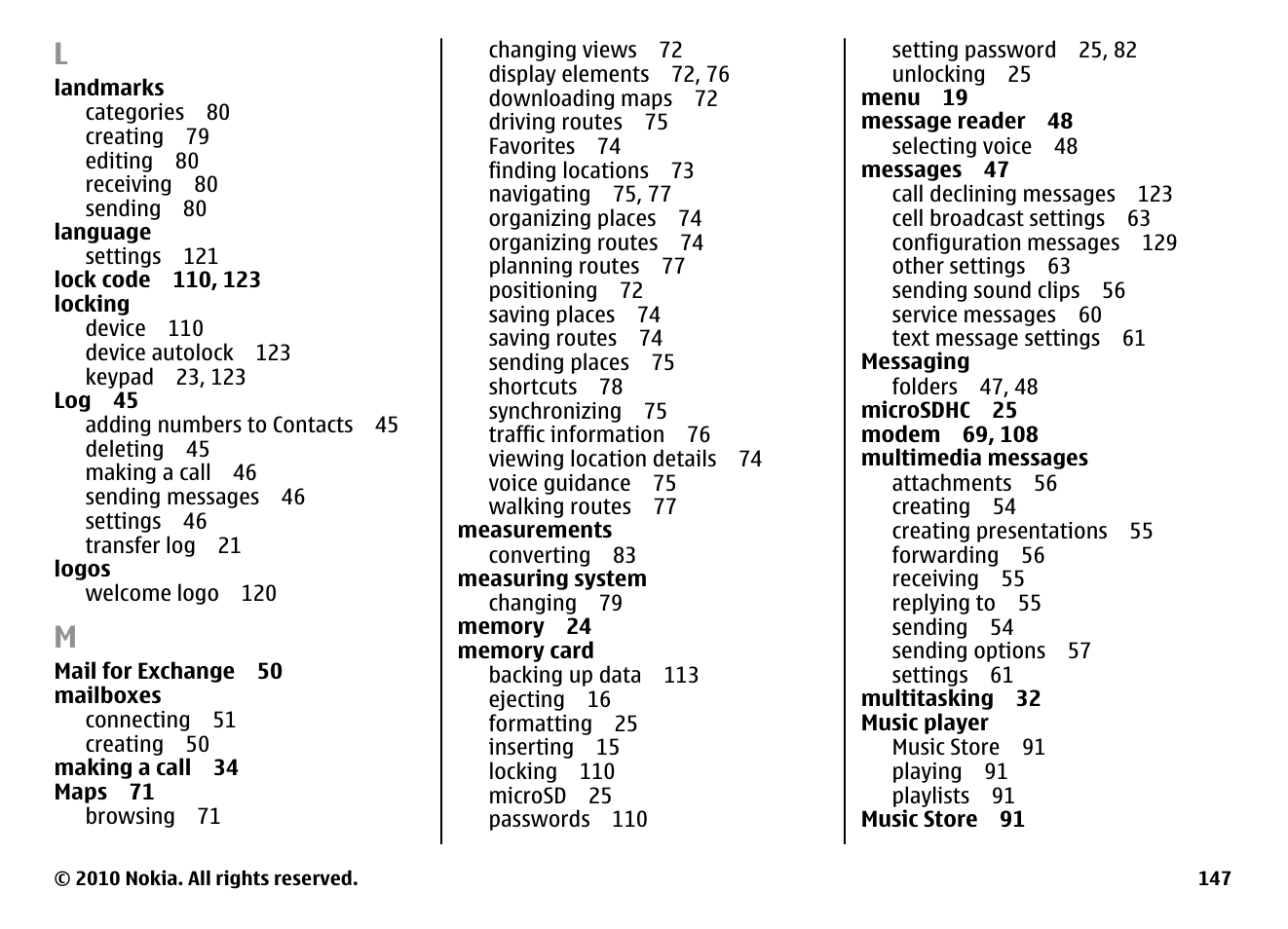 Nokia E71 User Manual | Page 147 / 151