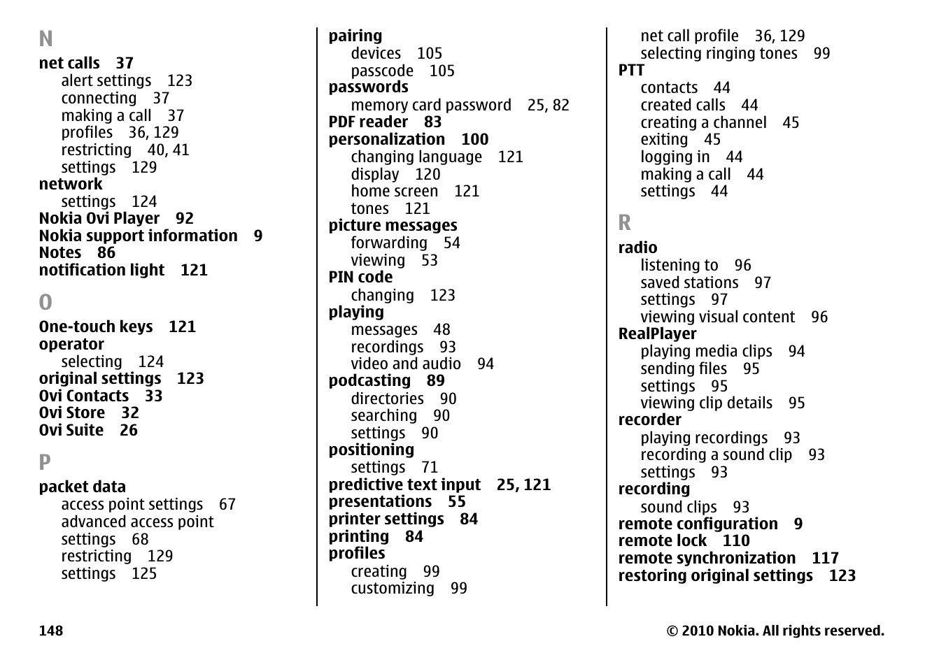 Nokia E71 User Manual | Page 148 / 151