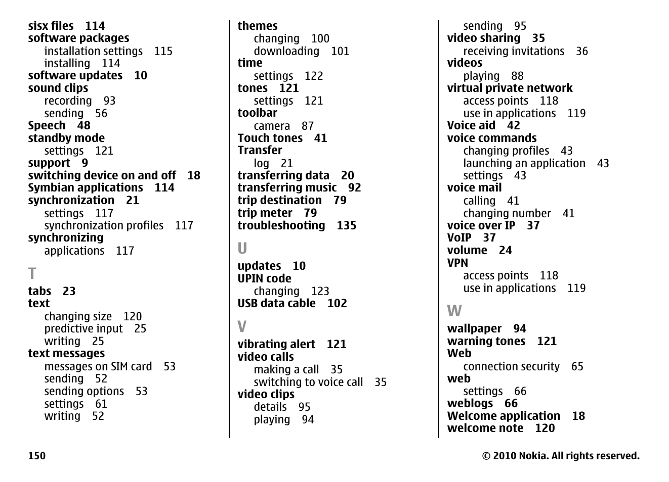 Nokia E71 User Manual | Page 150 / 151