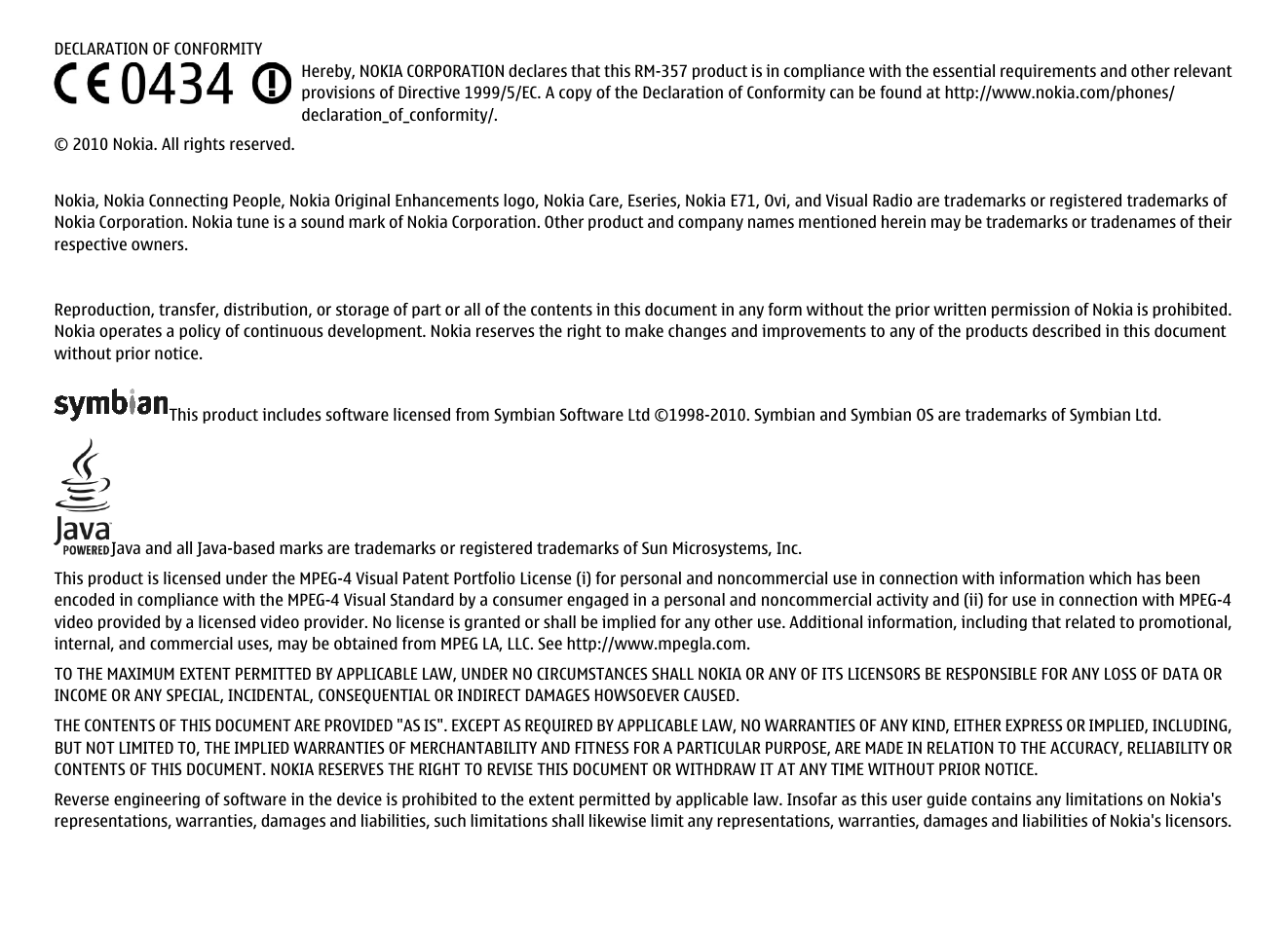 Nokia E71 User Manual | Page 2 / 151