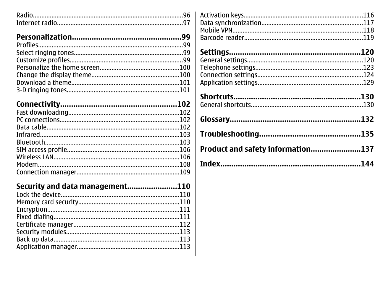 Nokia E71 User Manual | Page 6 / 151