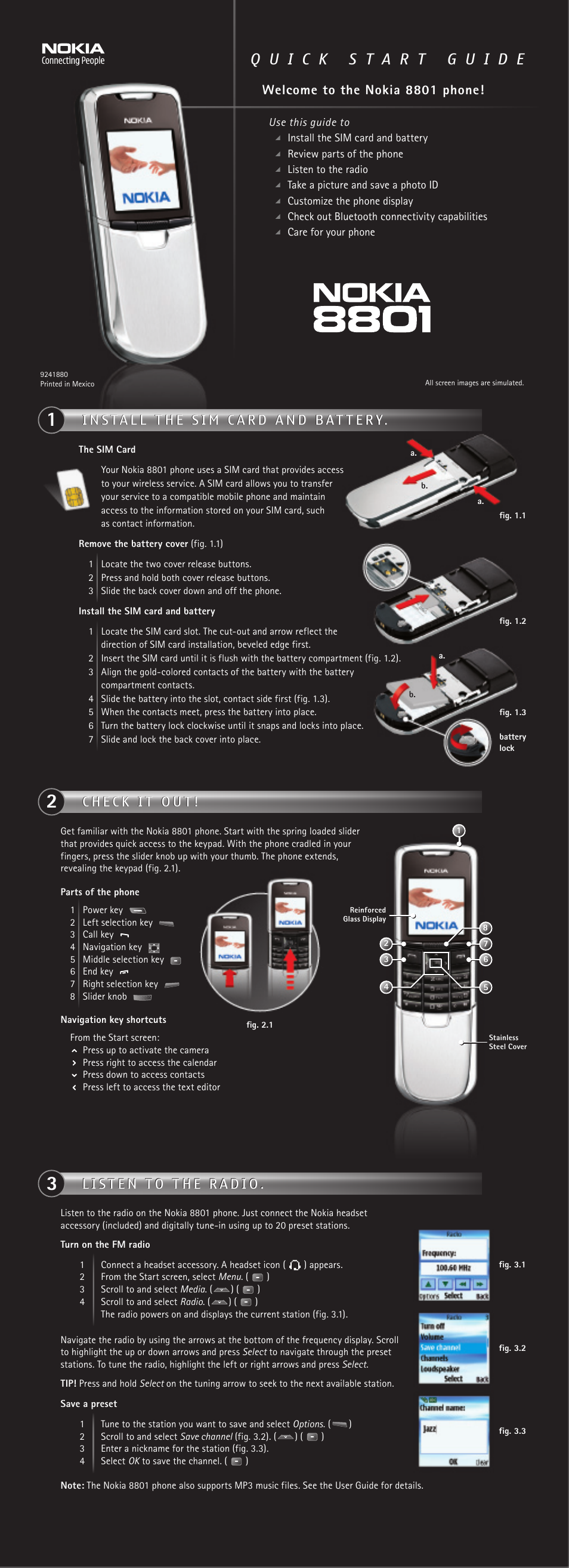 Nokia 8801 User Manual | 2 pages
