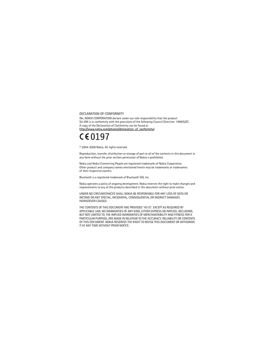 Nokia SU-8W User Manual | Page 2 / 88