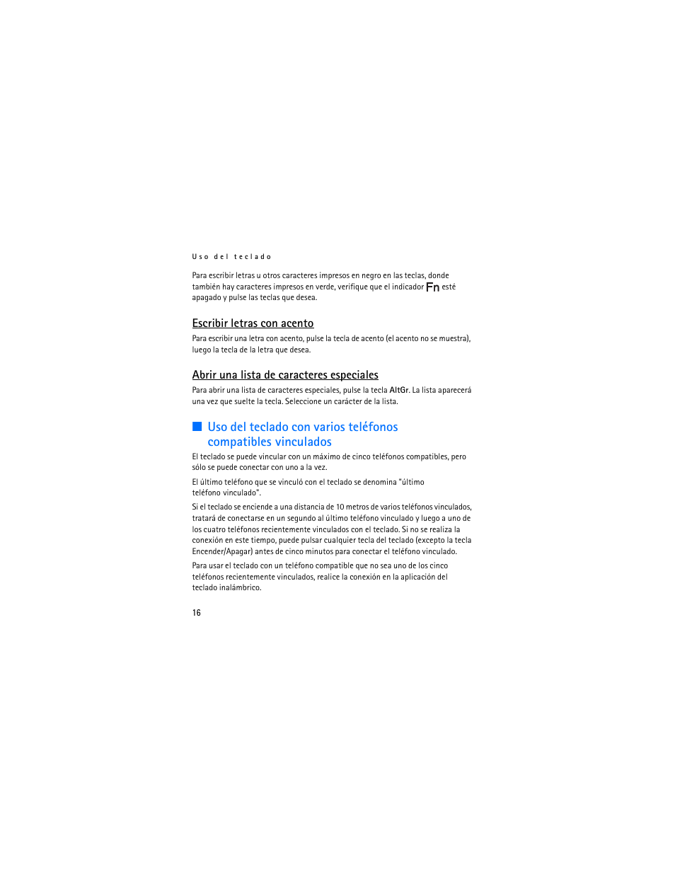 Escribir letras con acento, Abrir una lista de caracteres especiales | Nokia SU-8W User Manual | Page 34 / 88