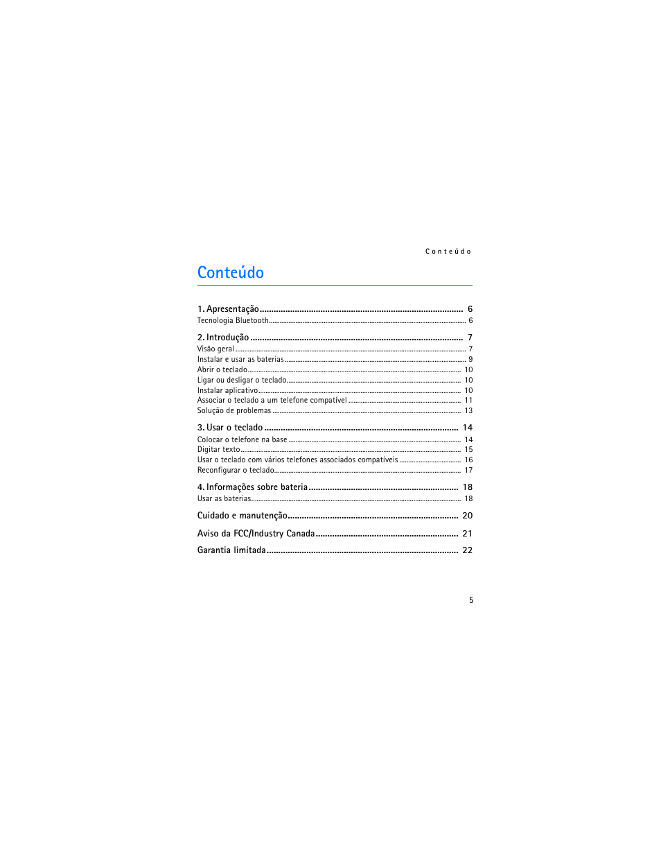 Conteúdo | Nokia SU-8W User Manual | Page 45 / 88