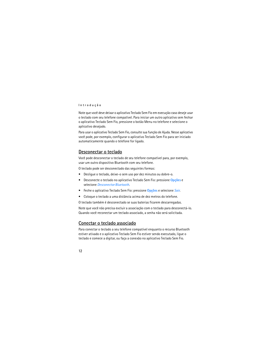 Desconectar o teclado, Conectar o teclado associado | Nokia SU-8W User Manual | Page 52 / 88