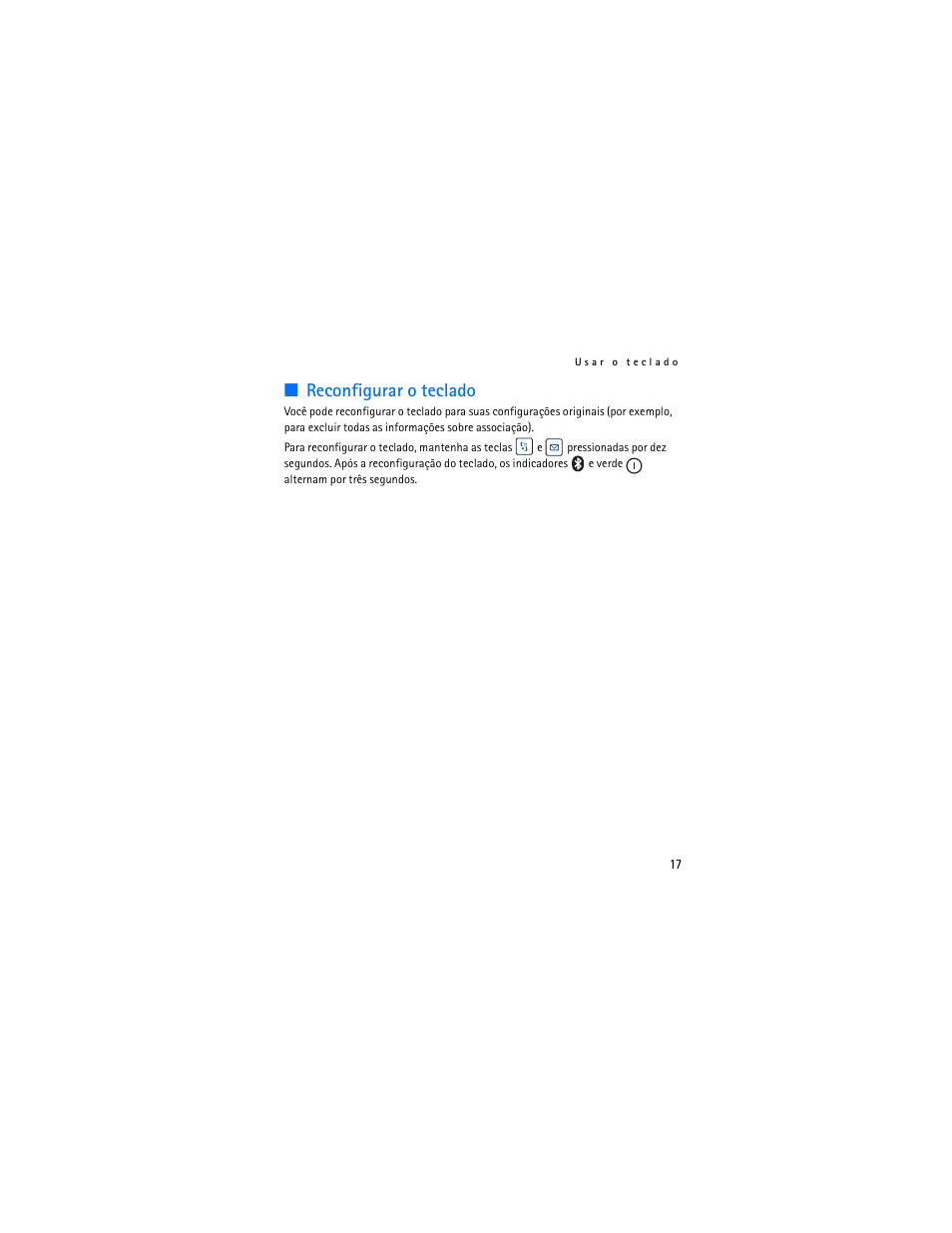 Reconfigurar o teclado | Nokia SU-8W User Manual | Page 57 / 88
