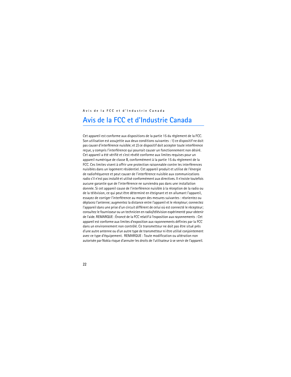 Avis de la fcc et d'industrie canada | Nokia SU-8W User Manual | Page 84 / 88