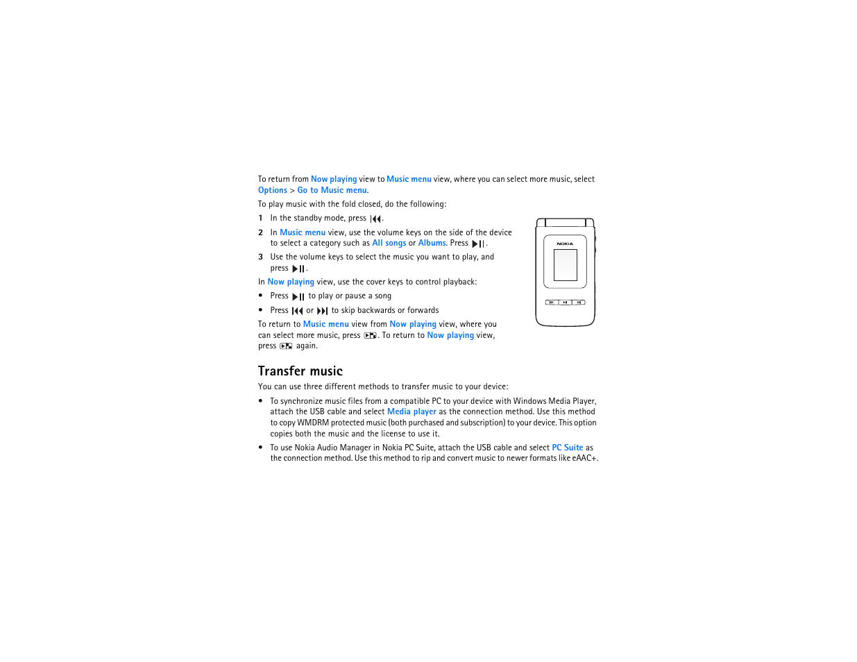 Transfer music | Nokia N75 User Manual | Page 14 / 25