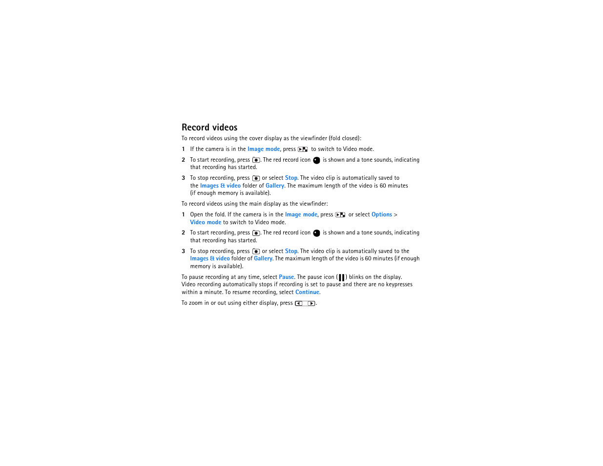 Record videos | Nokia N75 User Manual | Page 18 / 25