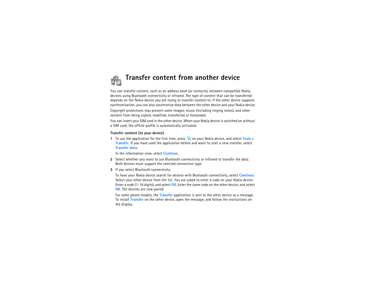 Transfer content from another device | Nokia N75 User Manual | Page 19 / 25