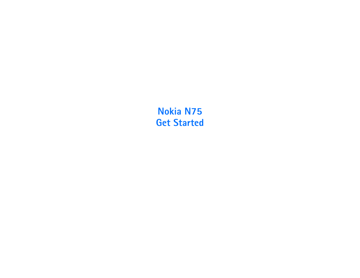 Nokia n75 get started | Nokia N75 User Manual | Page 2 / 25