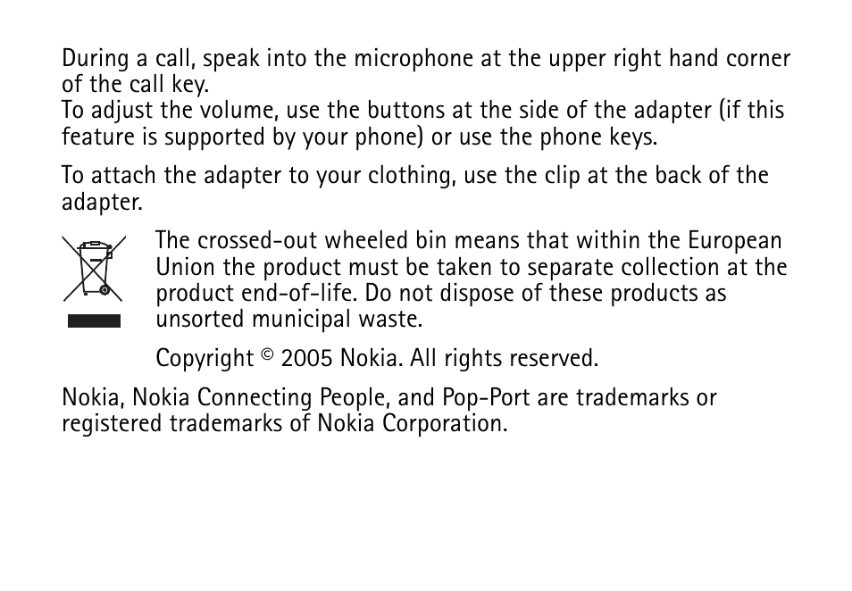Nokia Audio Adapter AD-46 User Manual | Page 2 / 2