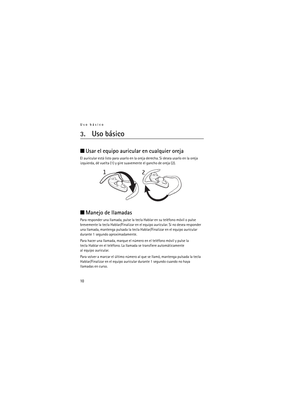 Uso básico | Nokia Wireless Headset HS-36W User Manual | Page 22 / 60