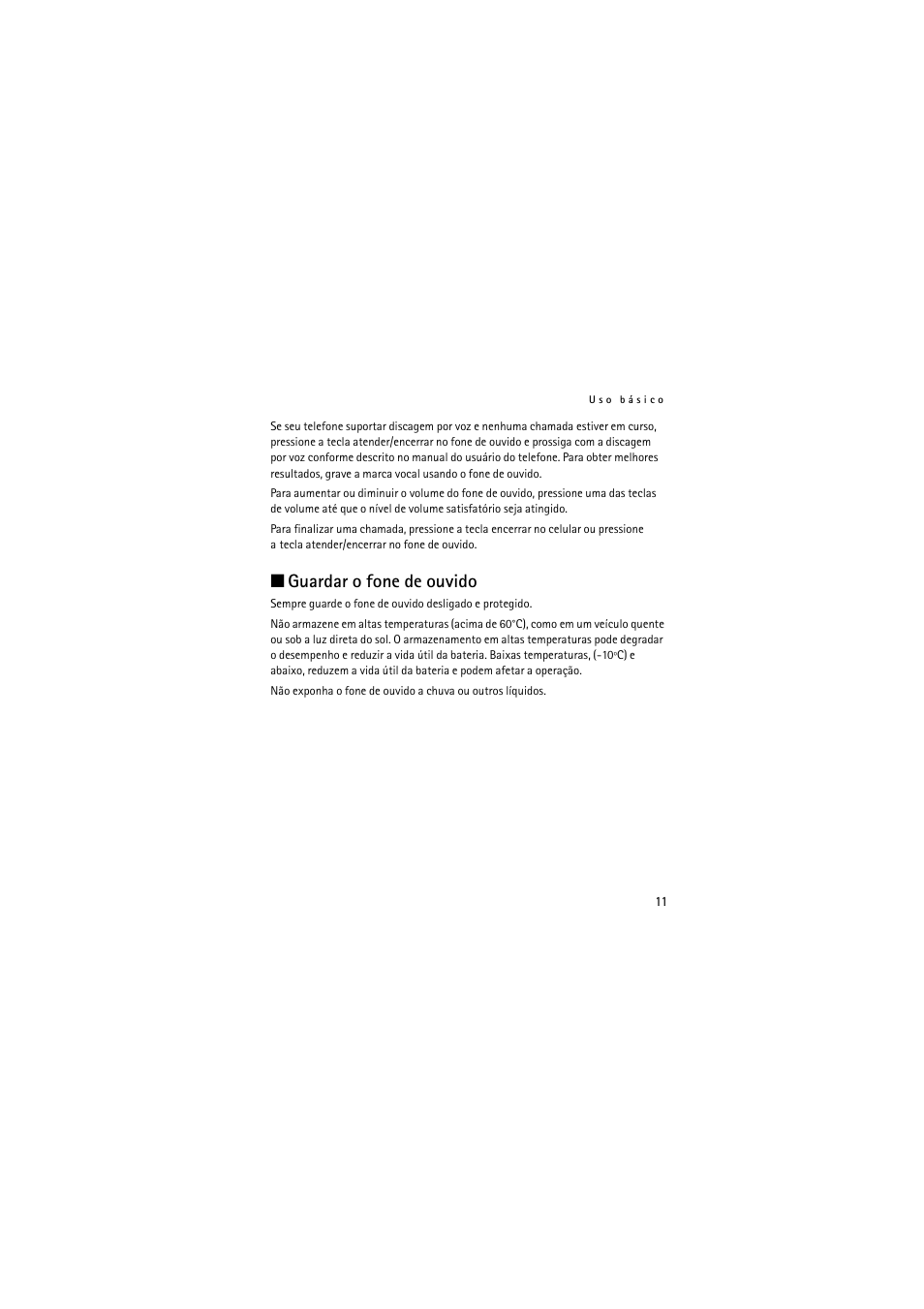 Guardar o fone de ouvido | Nokia Wireless Headset HS-36W User Manual | Page 39 / 60