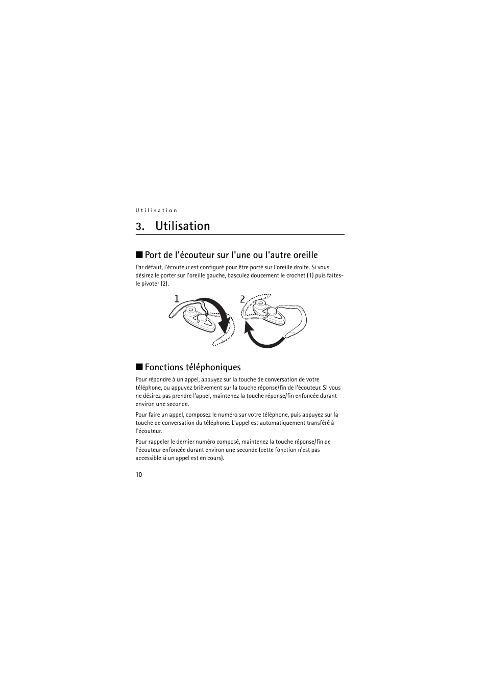 Utilisation | Nokia Wireless Headset HS-36W User Manual | Page 54 / 60