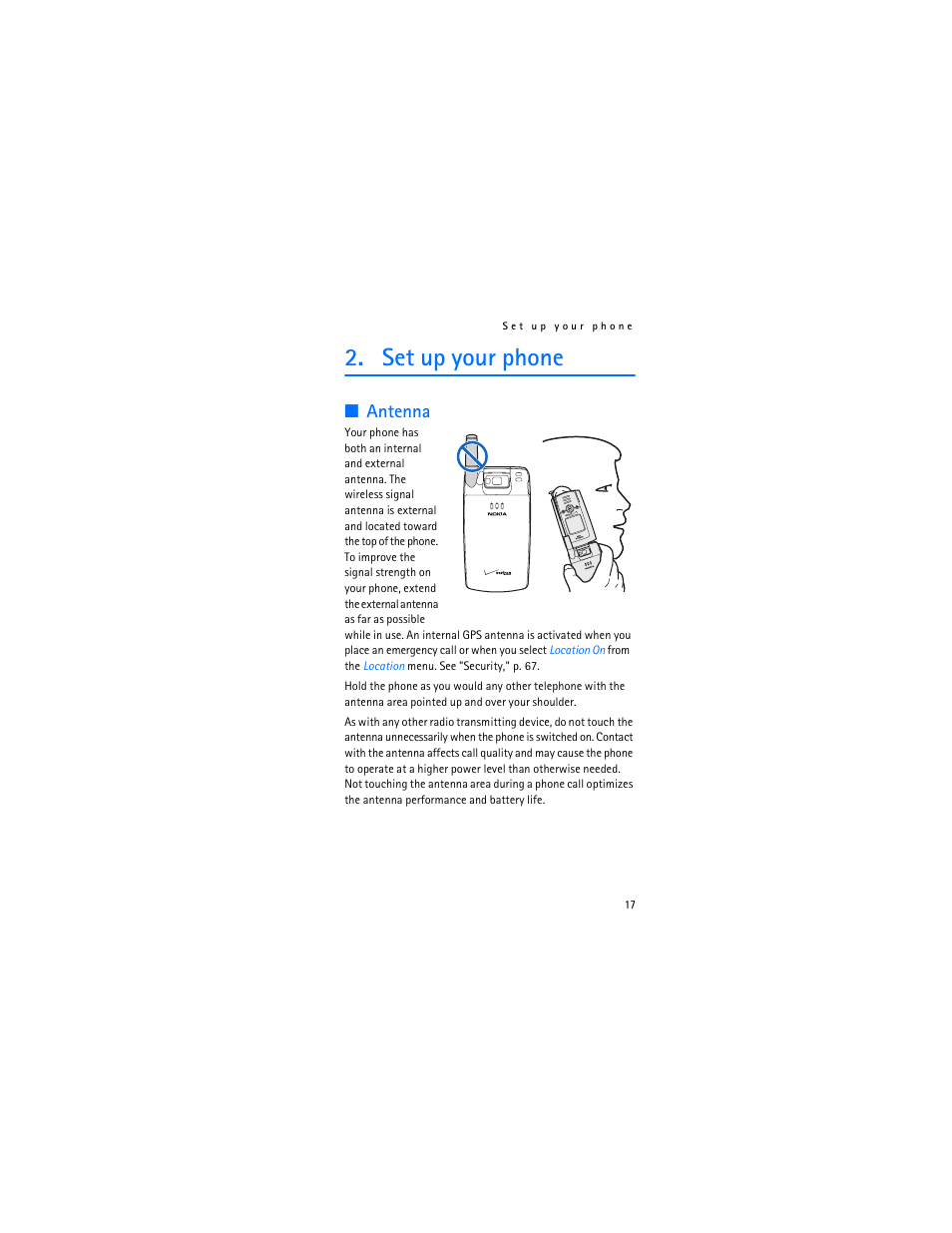 Set up your phone, Antenna | Nokia 6315i User Manual | Page 18 / 97