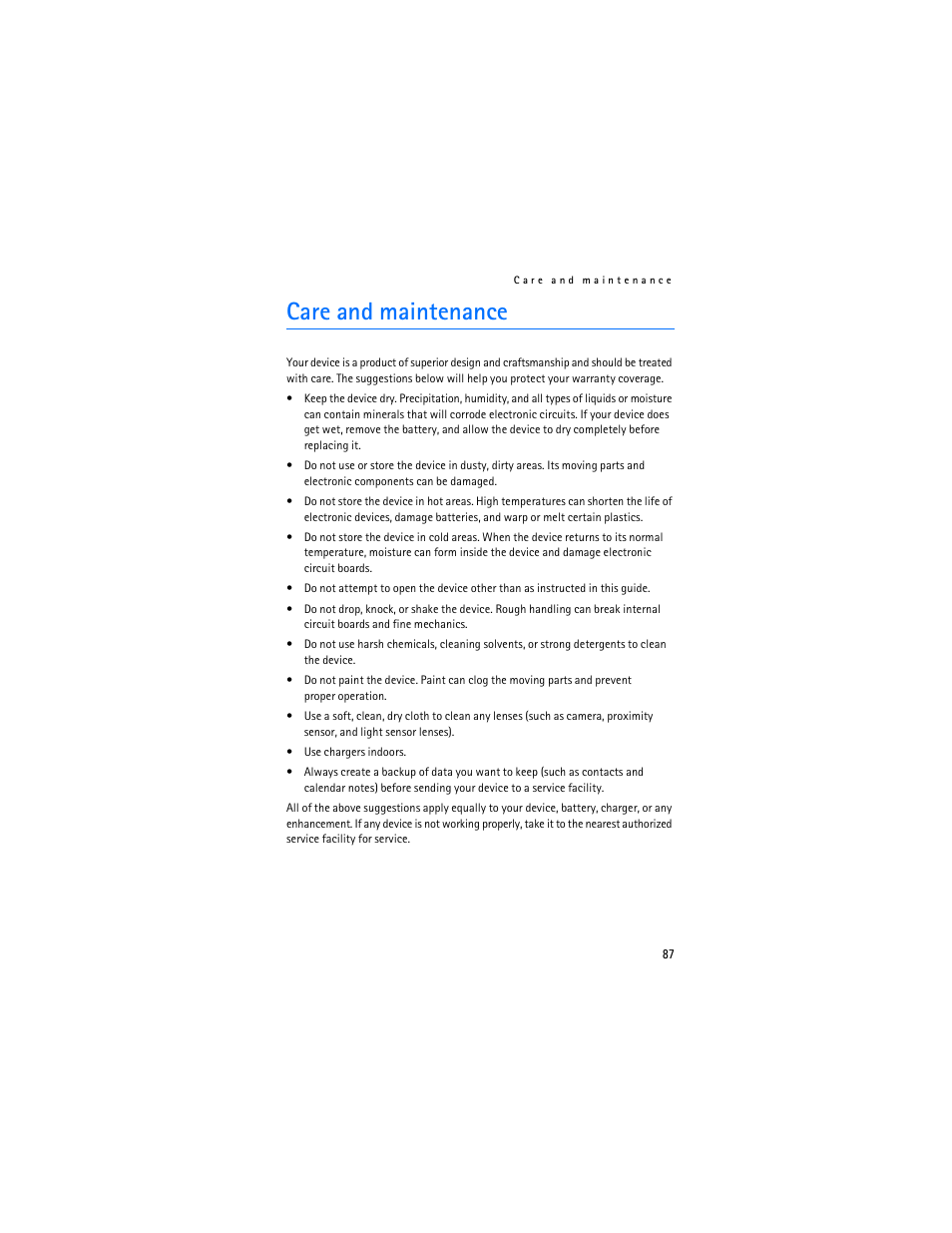 Care and maintenance | Nokia 6136 User Manual | Page 120 / 225