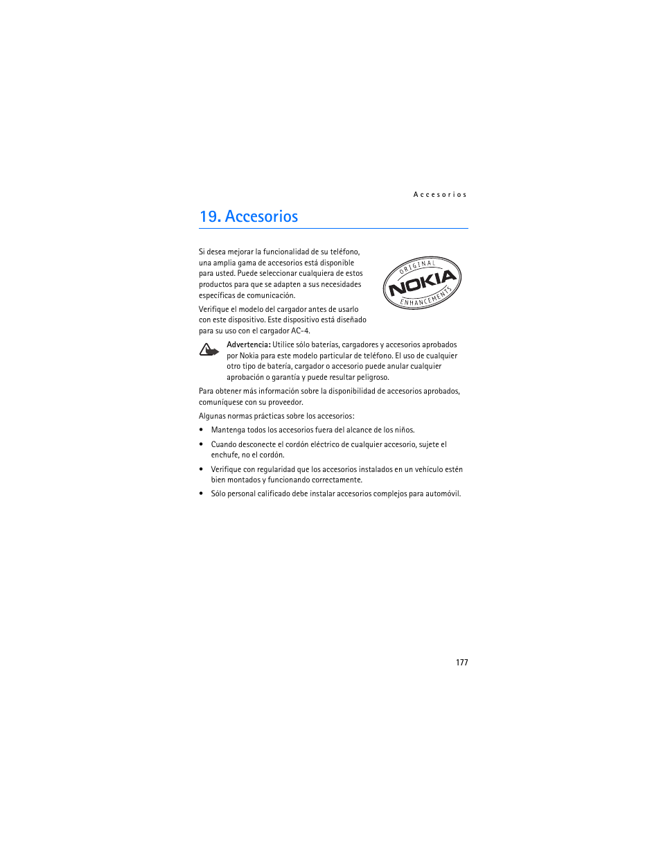 Accesorios | Nokia 6136 User Manual | Page 210 / 225