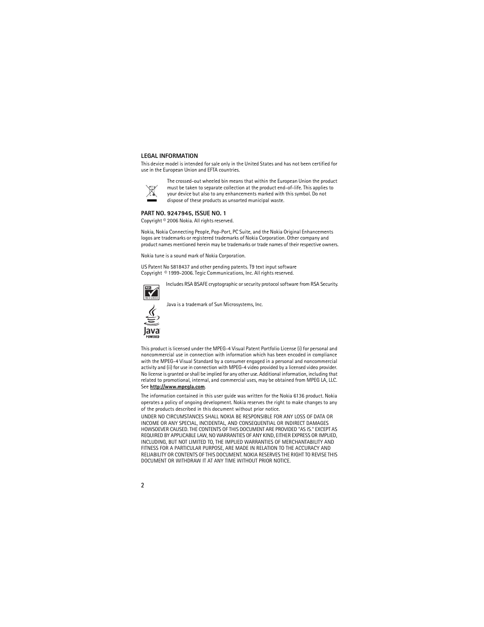 Nokia 6136 User Manual | Page 3 / 225