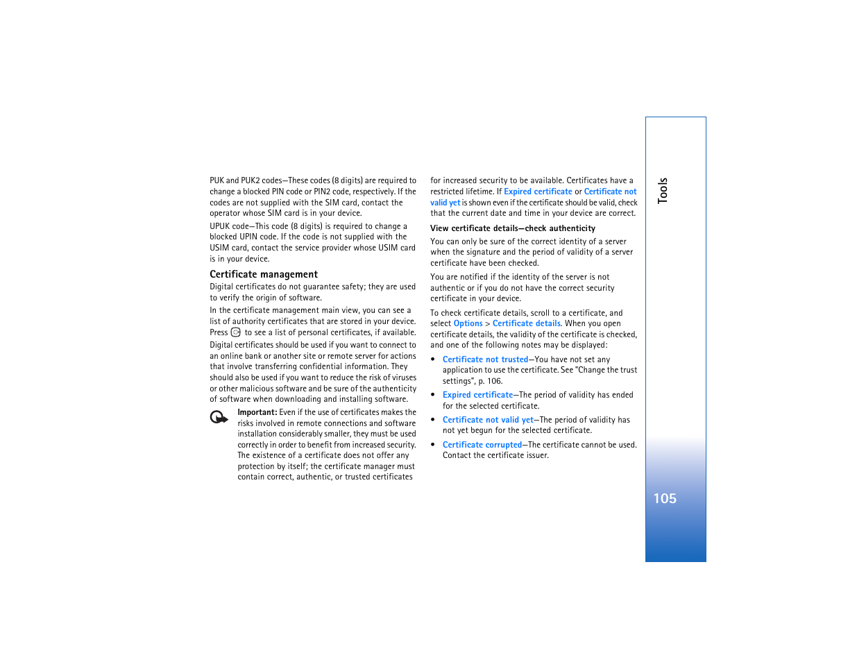 Tools | Nokia N93 User Manual | Page 106 / 273