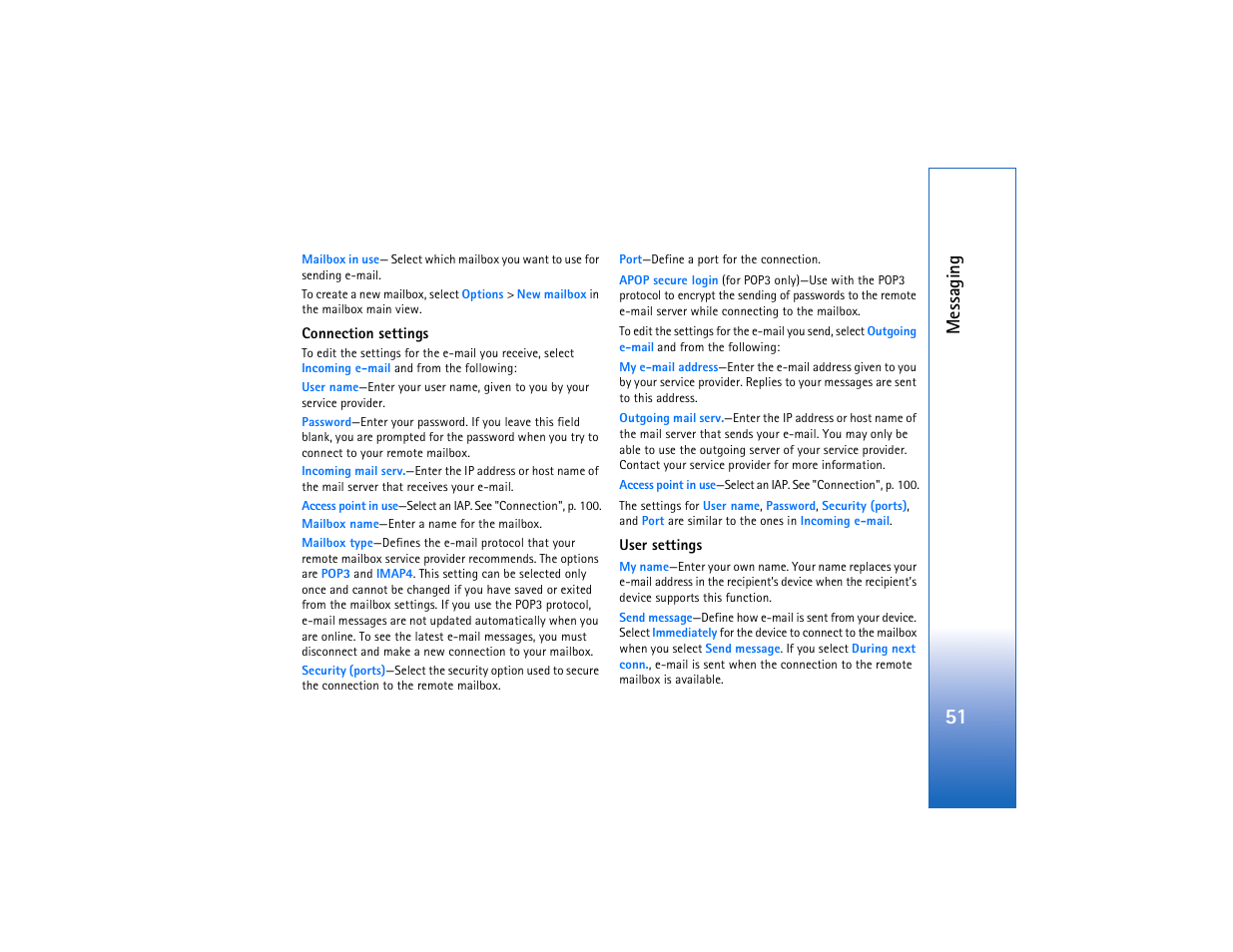 Messaging | Nokia N93 User Manual | Page 52 / 273