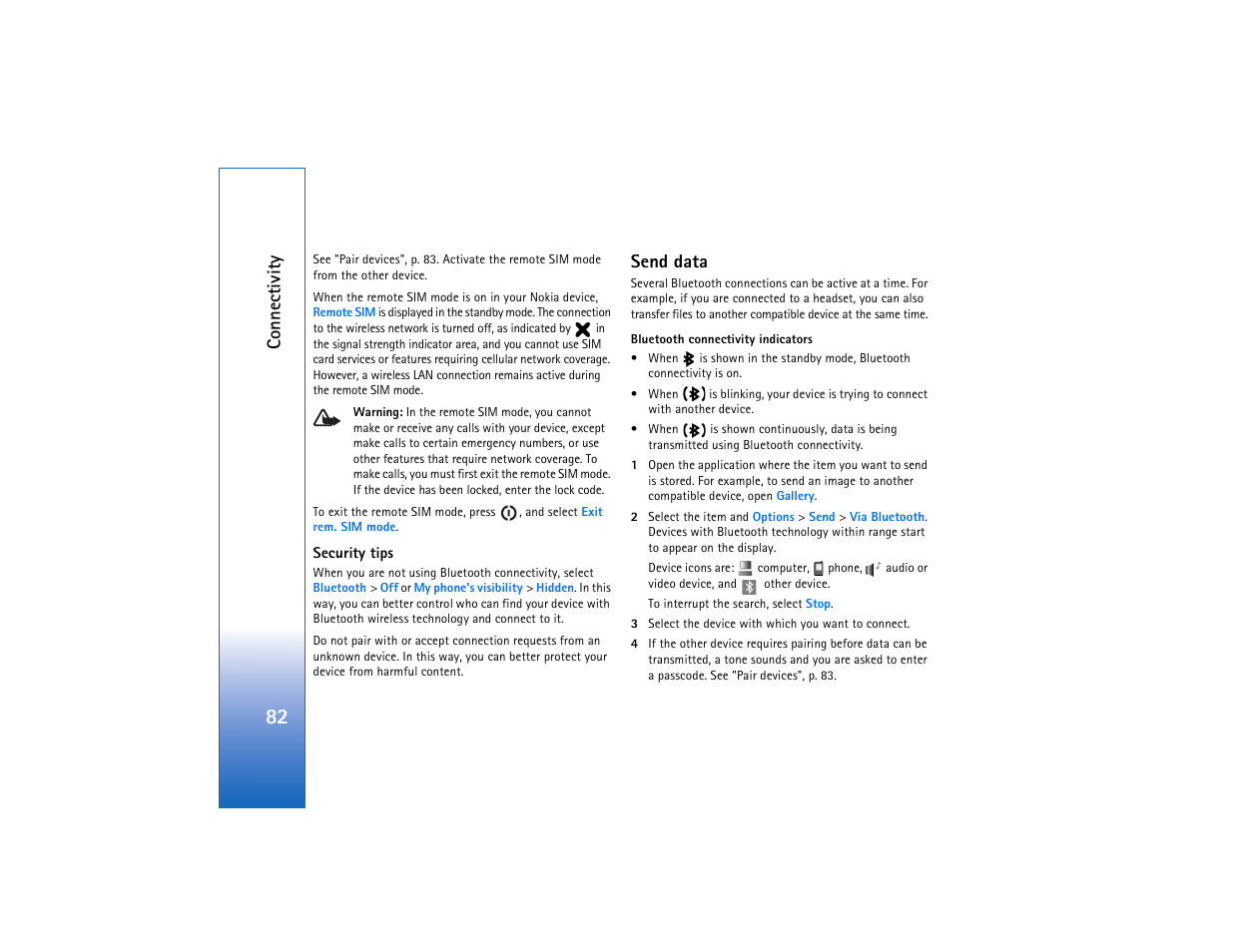 Send data, And "send, Data | Nokia N93 User Manual | Page 83 / 273