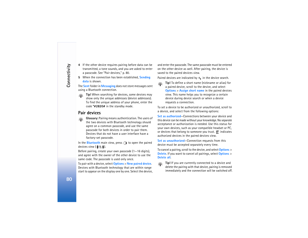 Pair devices | Nokia N90 User Manual | Page 89 / 129