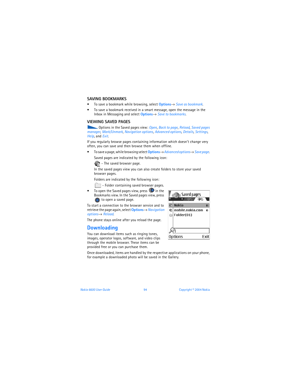 Downloading | Nokia 6600 User Manual | Page 107 / 161