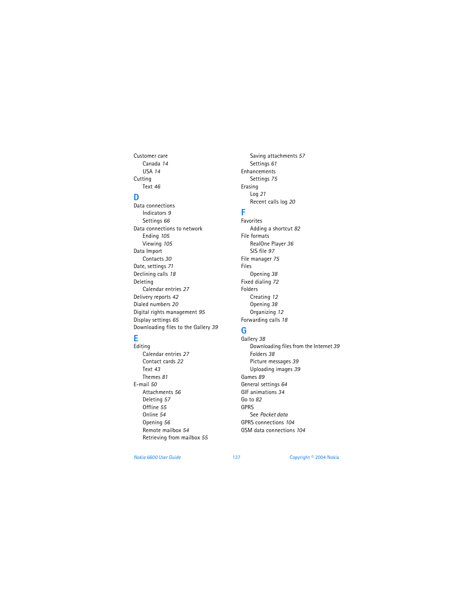 Nokia 6600 User Manual | Page 150 / 161