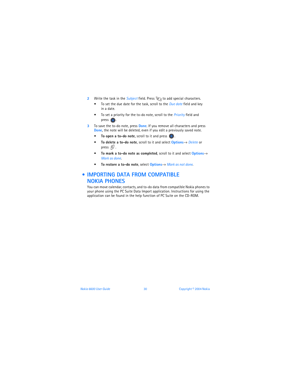 Importing data from compatible nokia phones | Nokia 6600 User Manual | Page 43 / 161