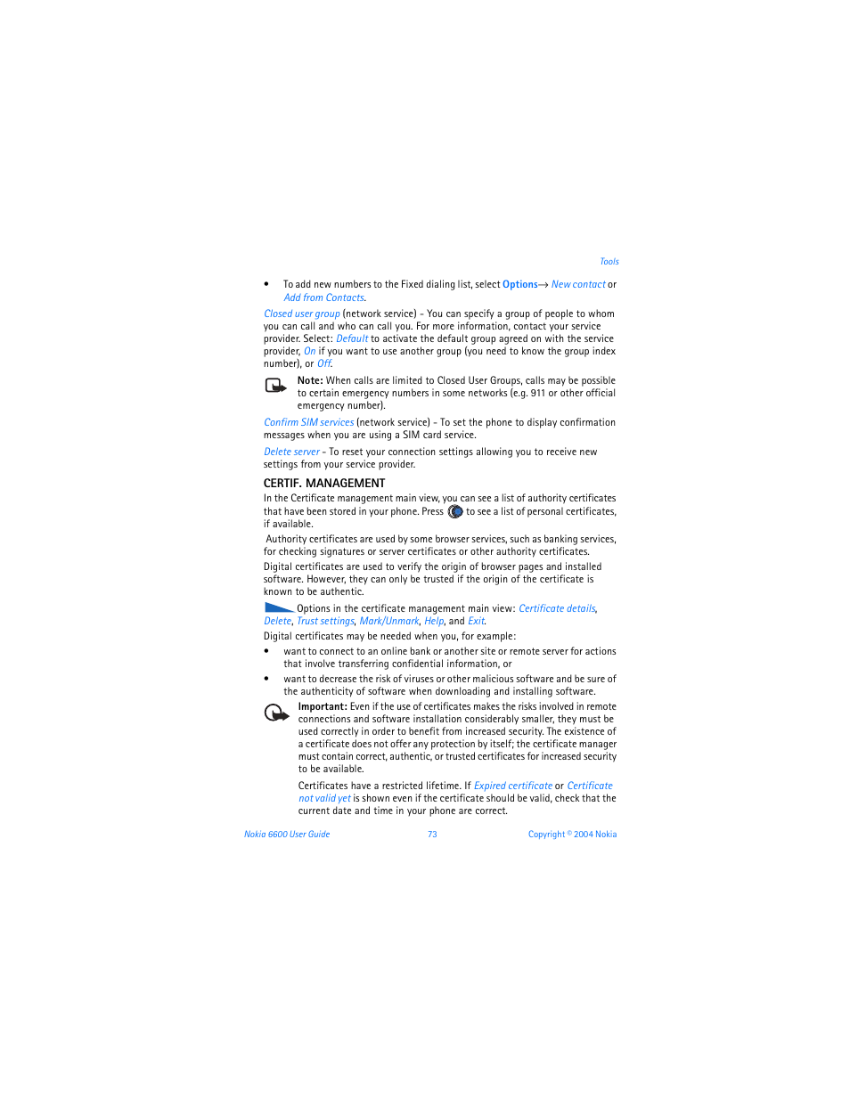 Nokia 6600 User Manual | Page 86 / 161
