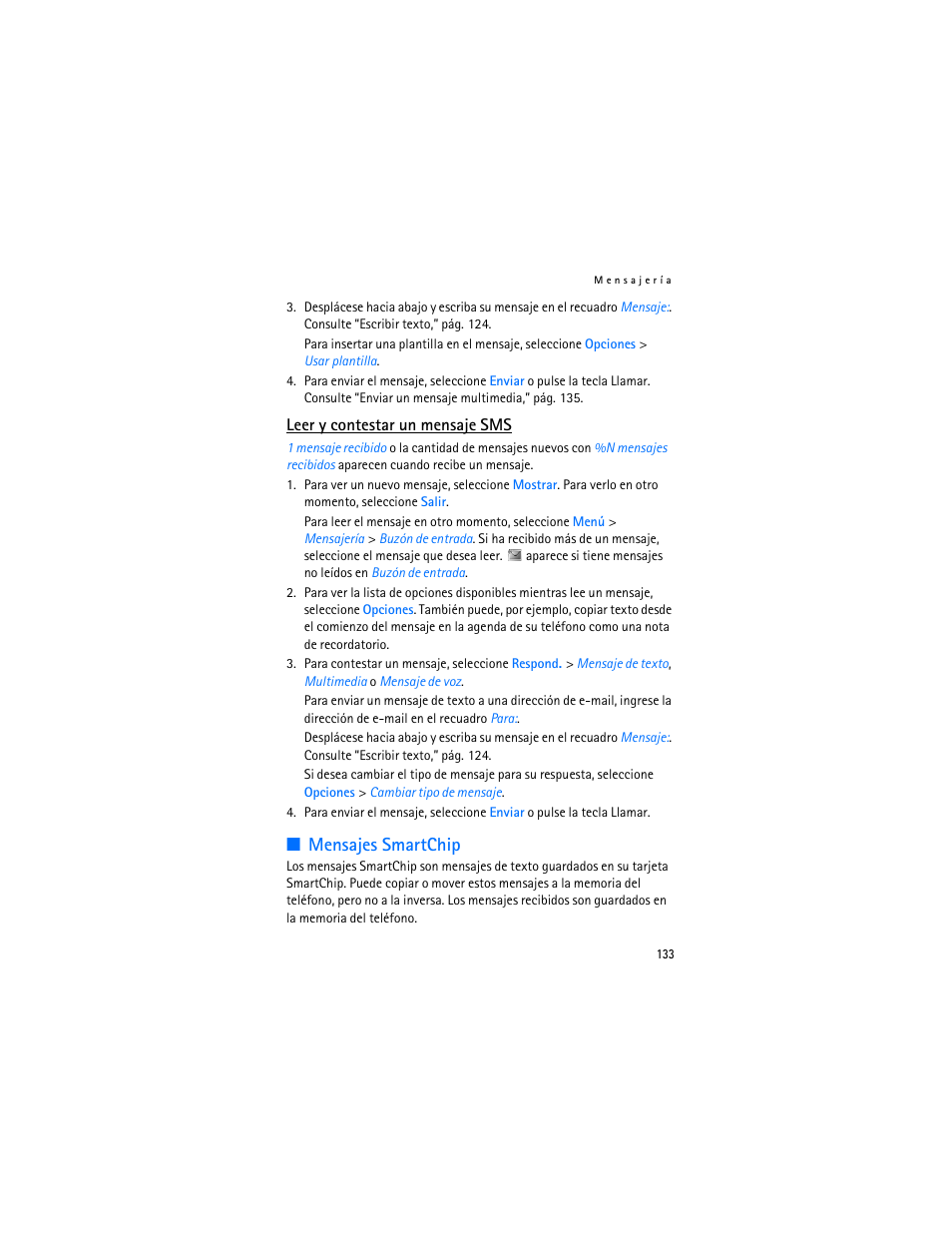 Mensajes smartchip | Nokia 6282 User Manual | Page 134 / 201