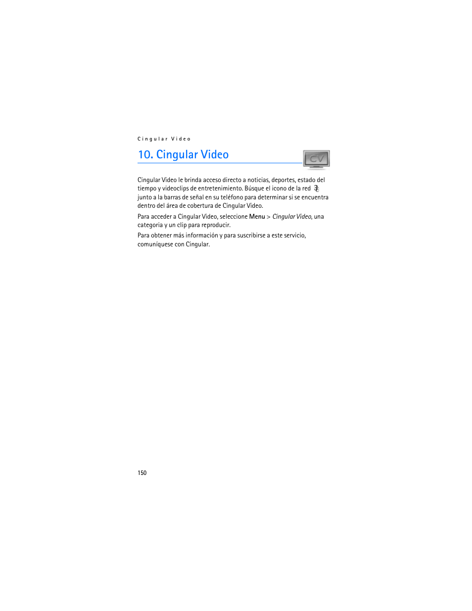 Cingular video | Nokia 6282 User Manual | Page 151 / 201