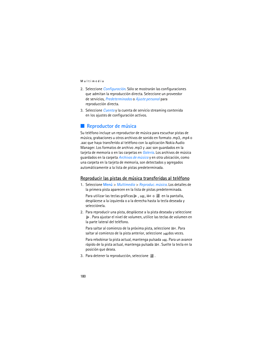 Reproductor de música | Nokia 6282 User Manual | Page 181 / 201