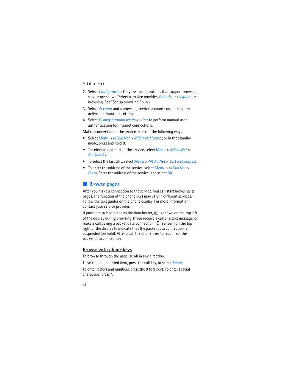 Browse pages | Nokia 6282 User Manual | Page 45 / 201