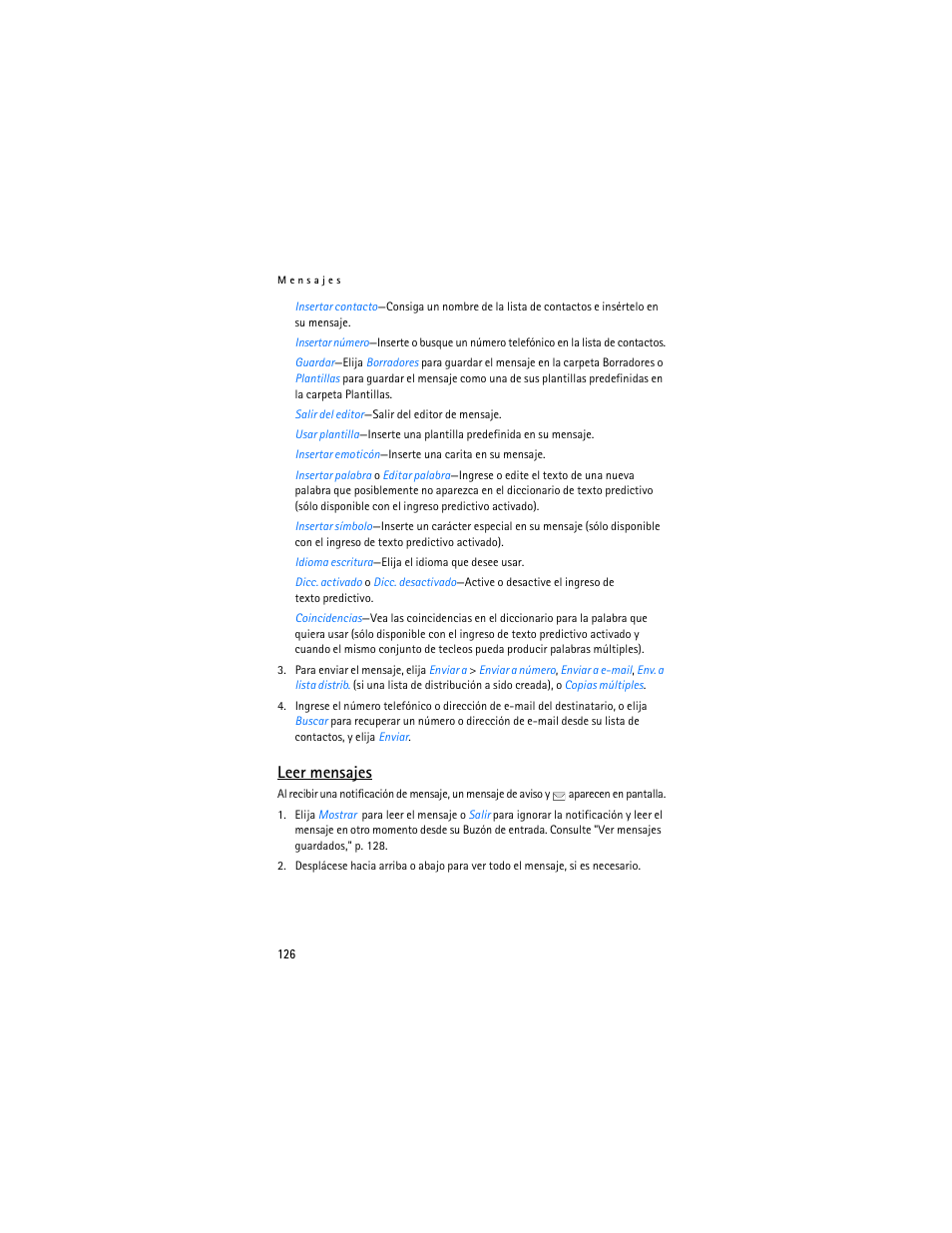 Leer mensajes | Nokia 6155i User Manual | Page 127 / 209