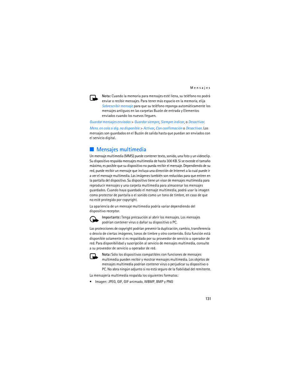 Mensajes multimedia | Nokia 6155i User Manual | Page 132 / 209